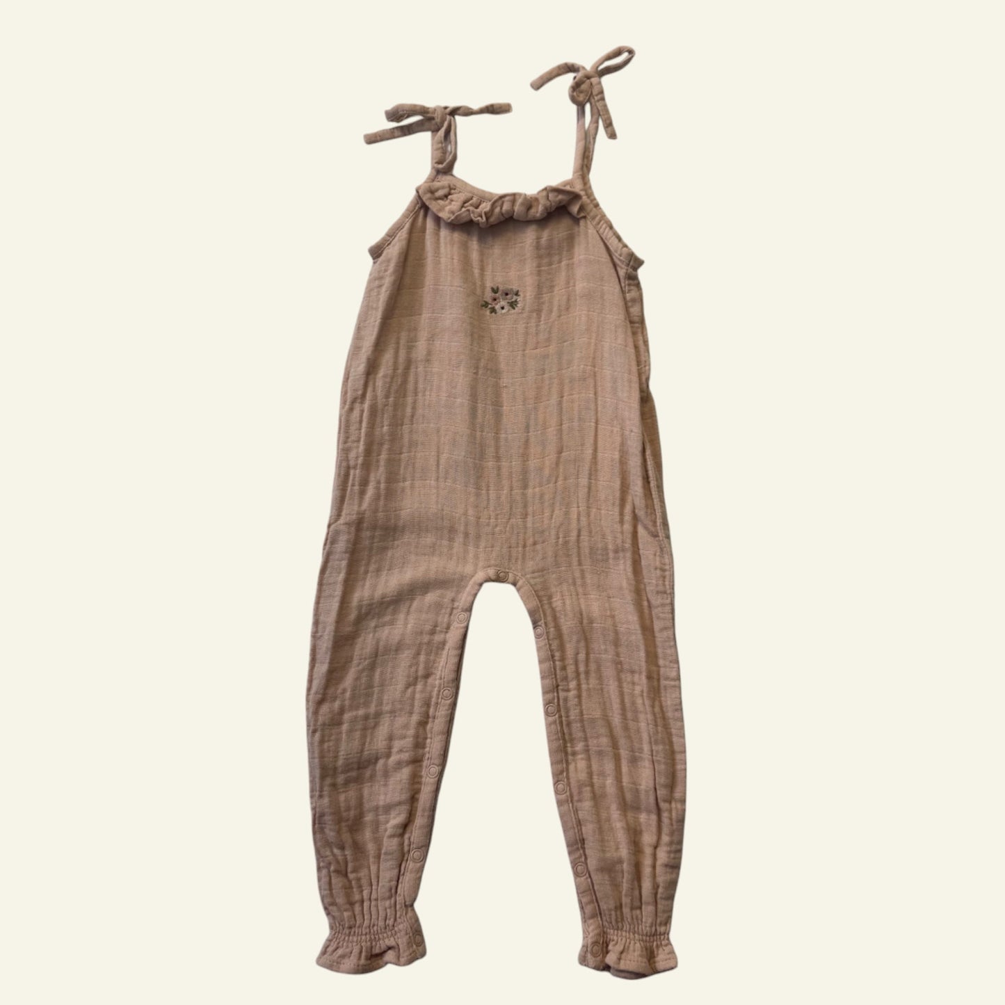 Jamie Kay pale pink linen look overalls size 1