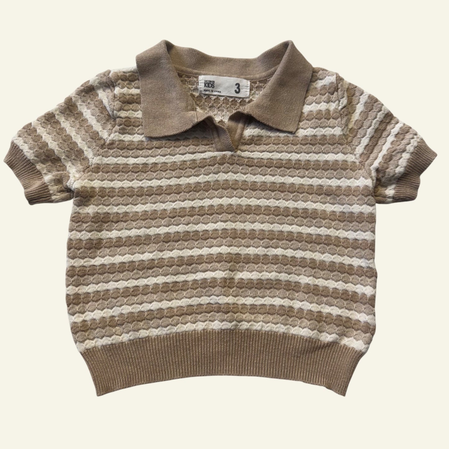 Cotton On beige knit polo size 3