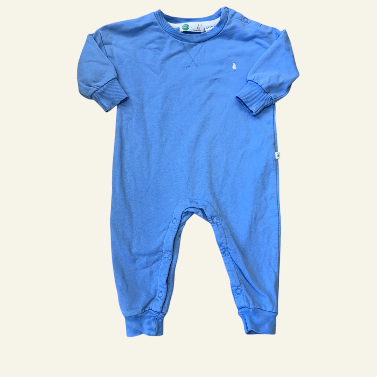 Little Green & Co blue onesie size 0