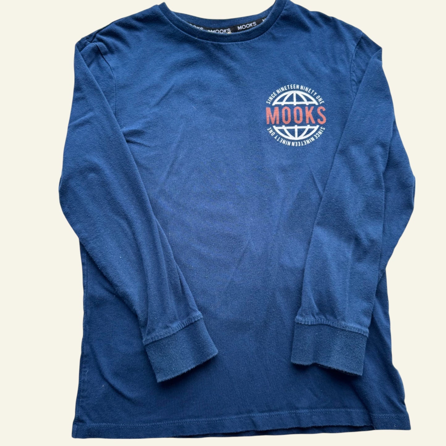Mooks navy long sleeve top size 9