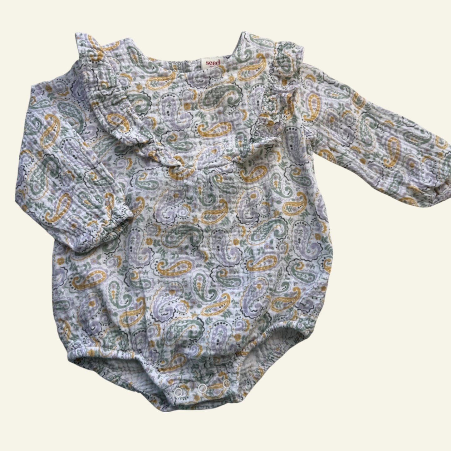 Seed paisley long sleeve romper size 0