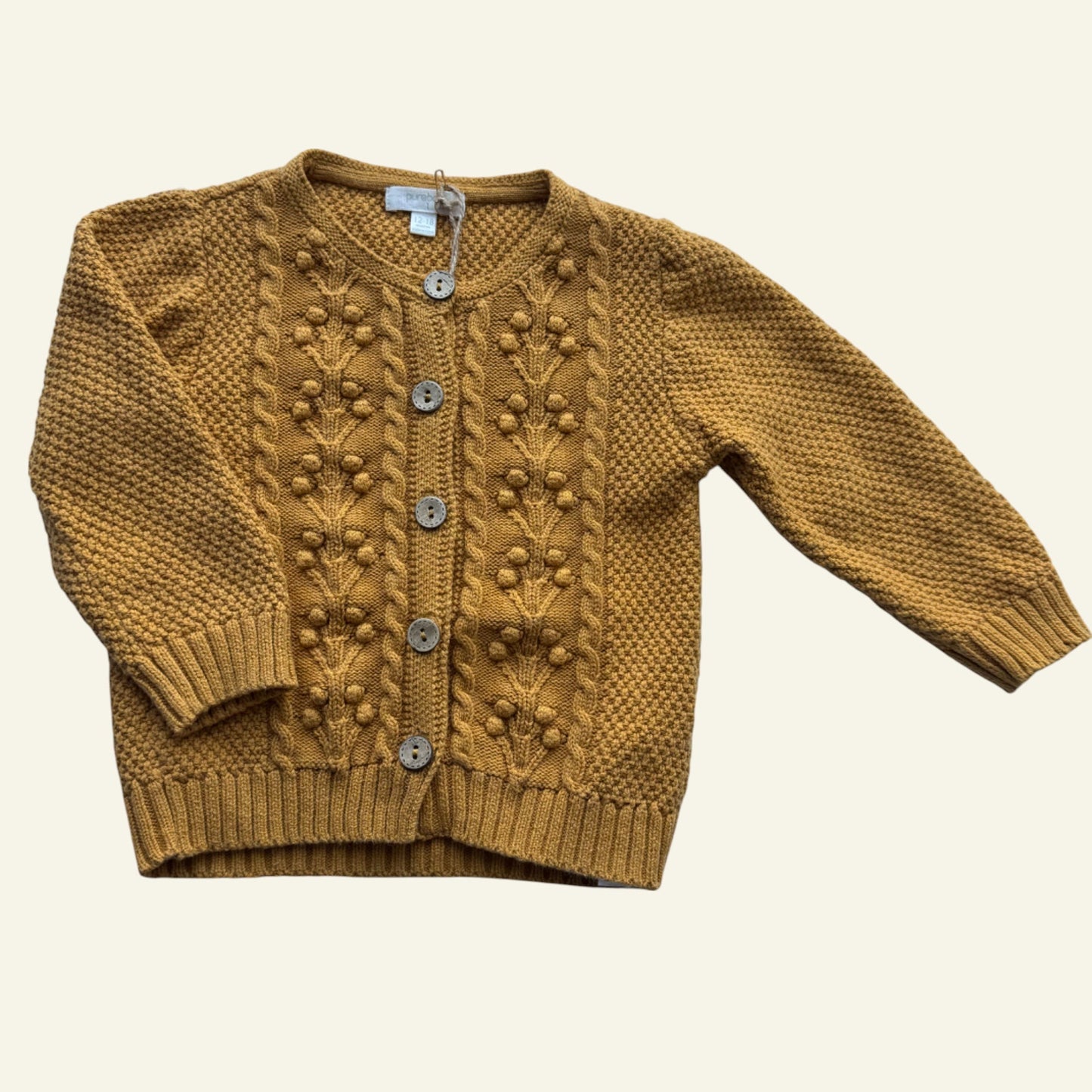 Purebaby orange knit cardigan size 1