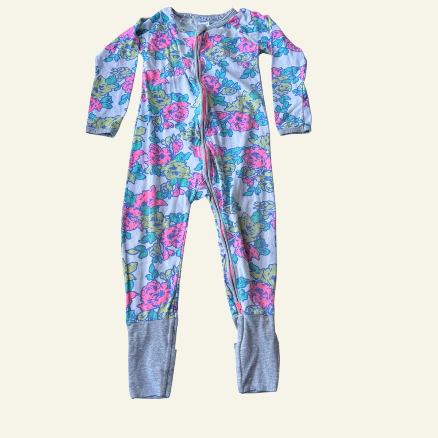 Bonds rainbow floral wondersuit size 3