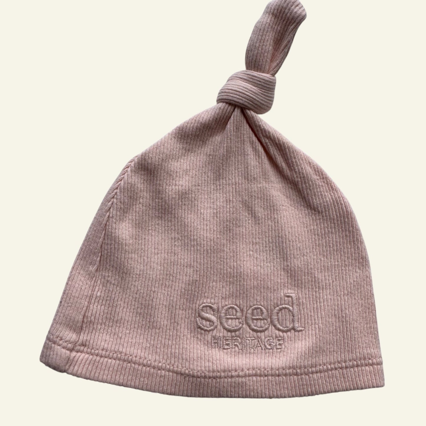 Seed newborn pale pink beanie size 0000