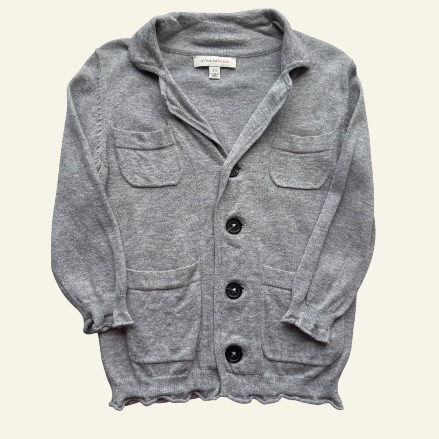 Witchery Kids grey cardigan size 2-3