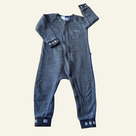 Bonds grey zip suit size 2