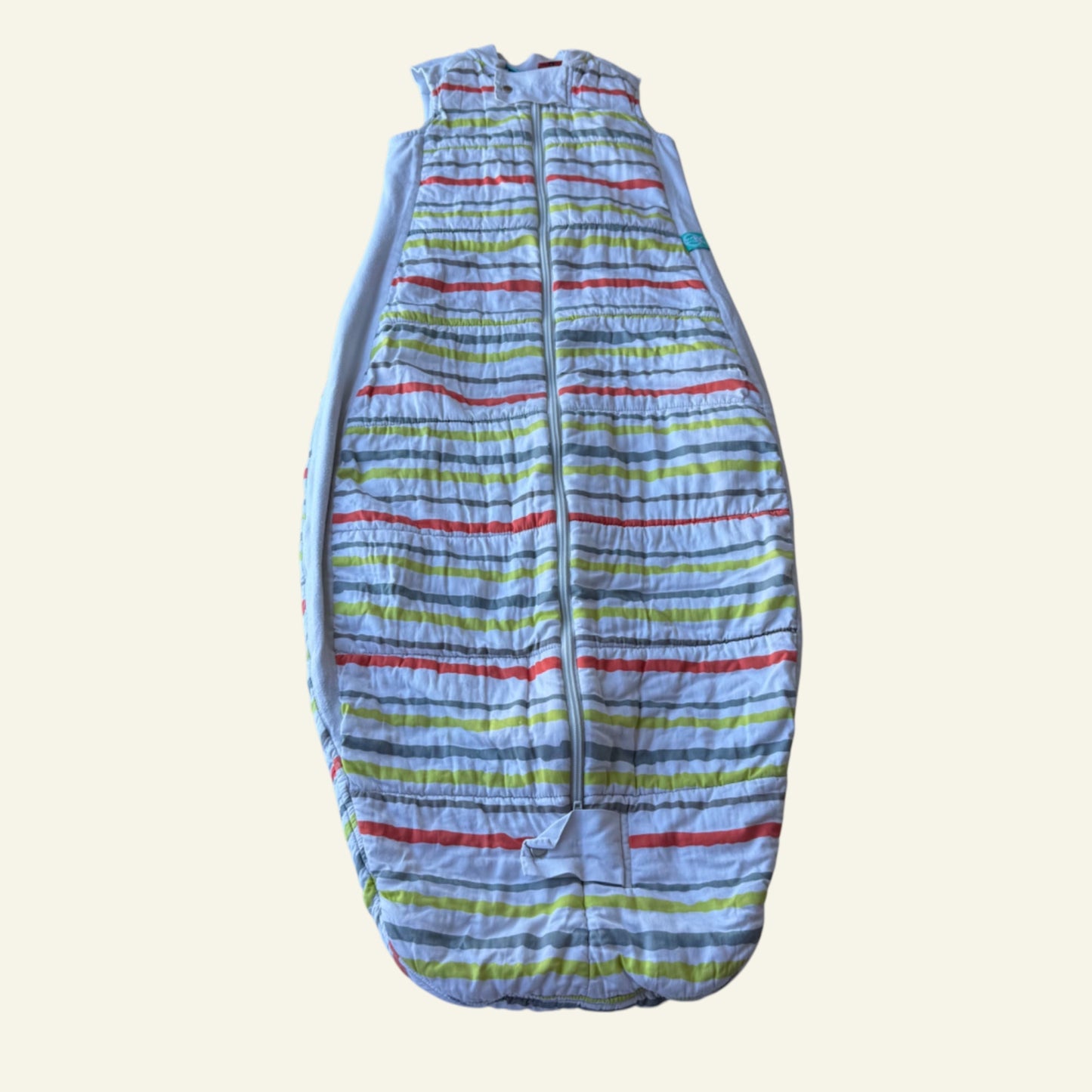 Ergopouch white striped sleeping bag size 12-36 m 3.5 TOG
