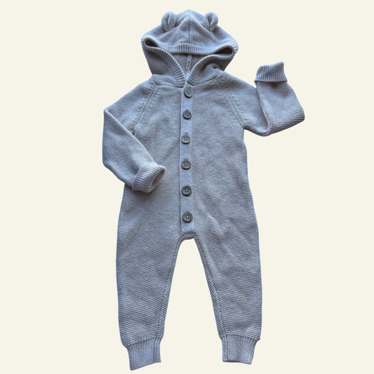 Jamie Kay beige knit hooded onesie size 1