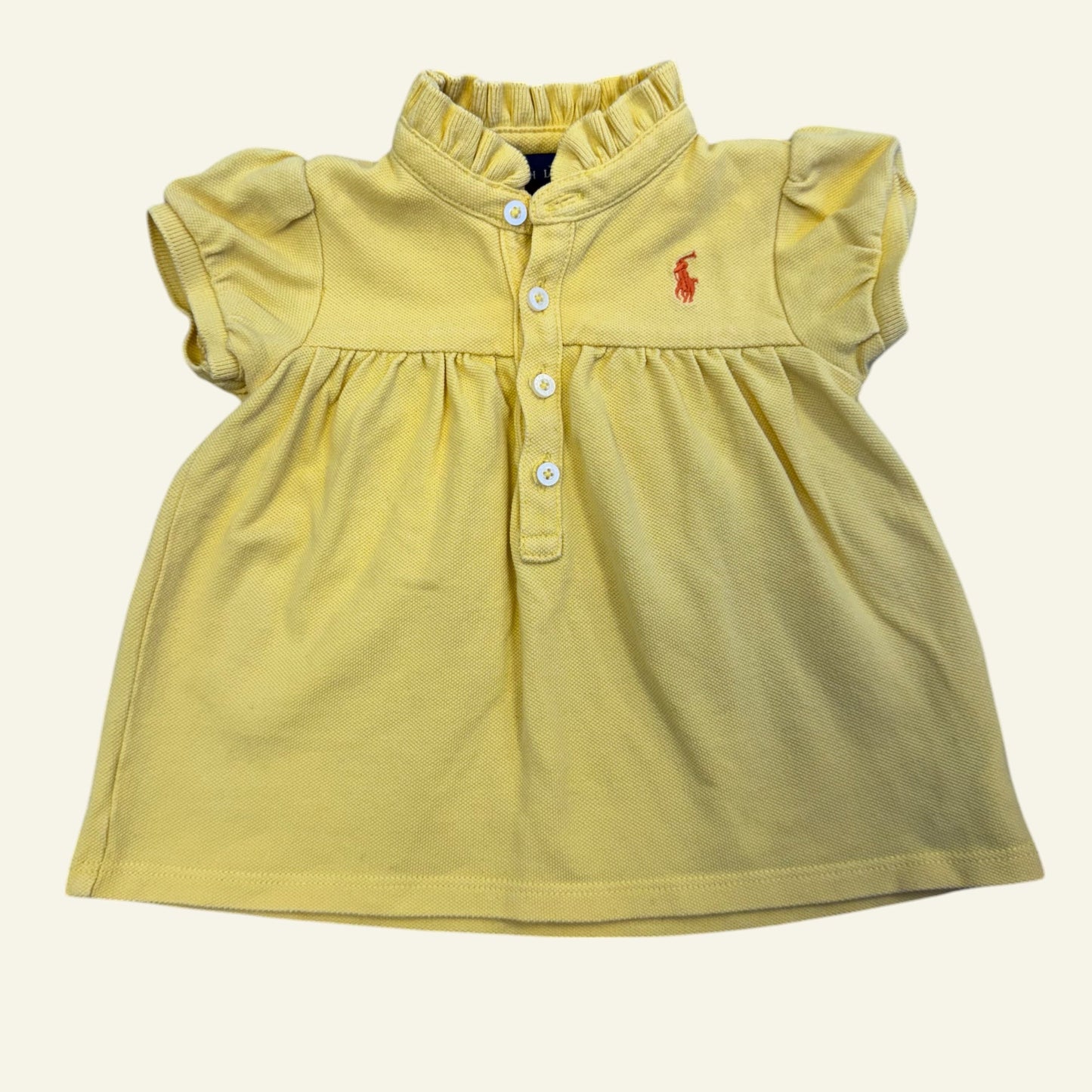 Ralph Lauren yellow frill t-shirt size 0