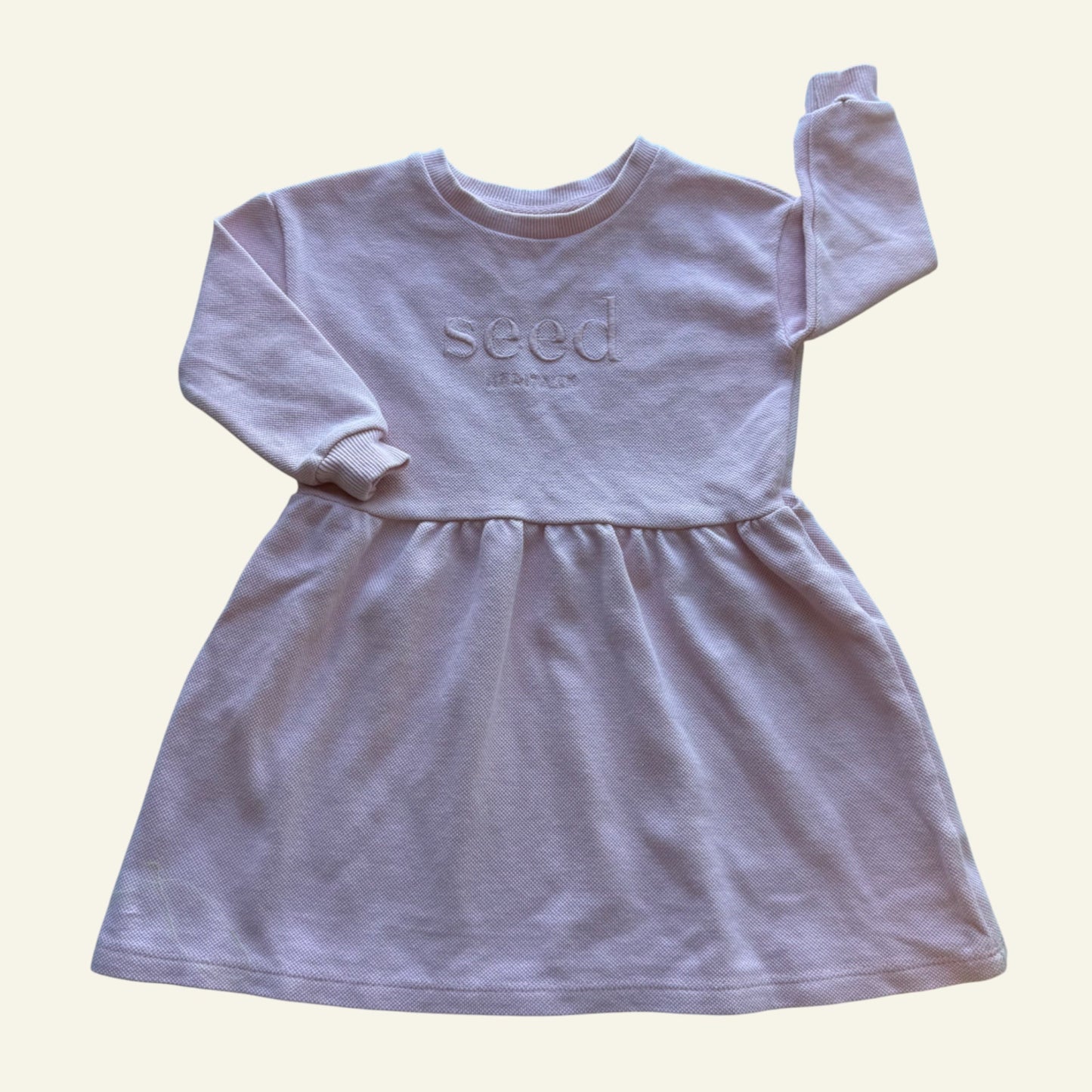 Seed pale pink long sleeve dress size 2