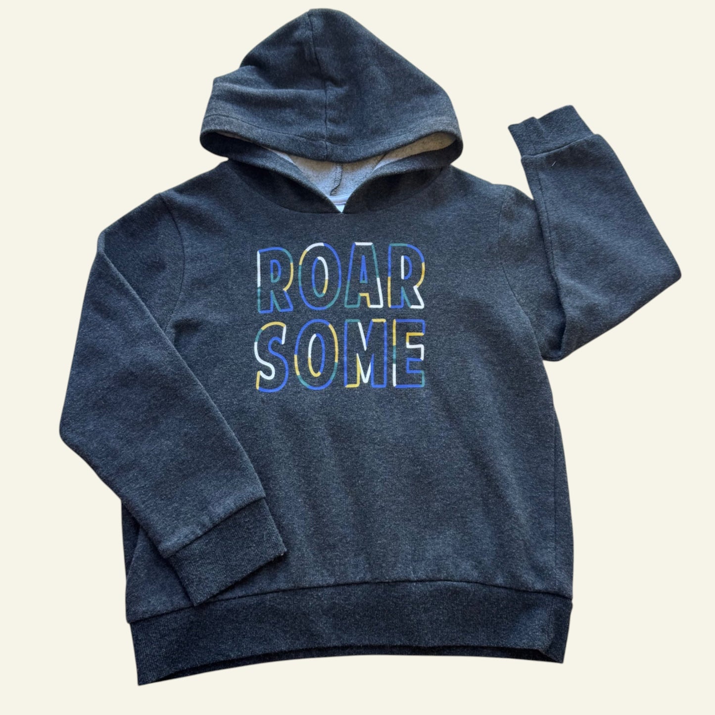Mix Roarsome grey hooded jumper size 7-8