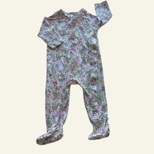 Fox and Finch floral animal onesie size 1