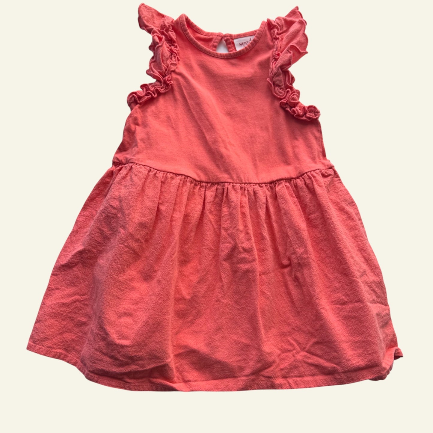 Seed pink frill sleeve dress size 2