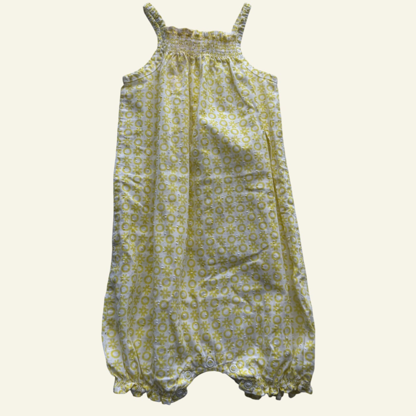 Seed yellow floral romper size 0