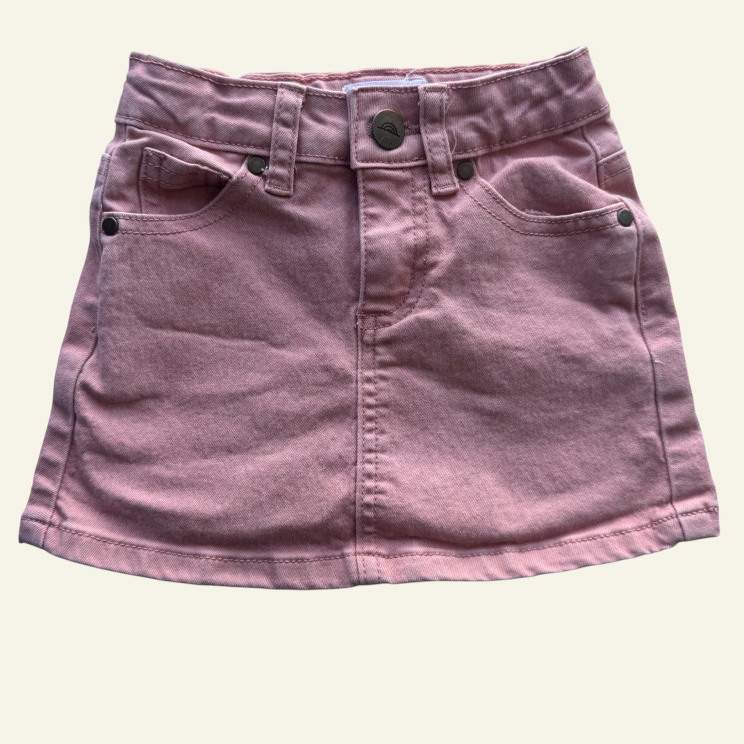 Jamie Kay pink denim mini skirt size 2 approx (tag faded)