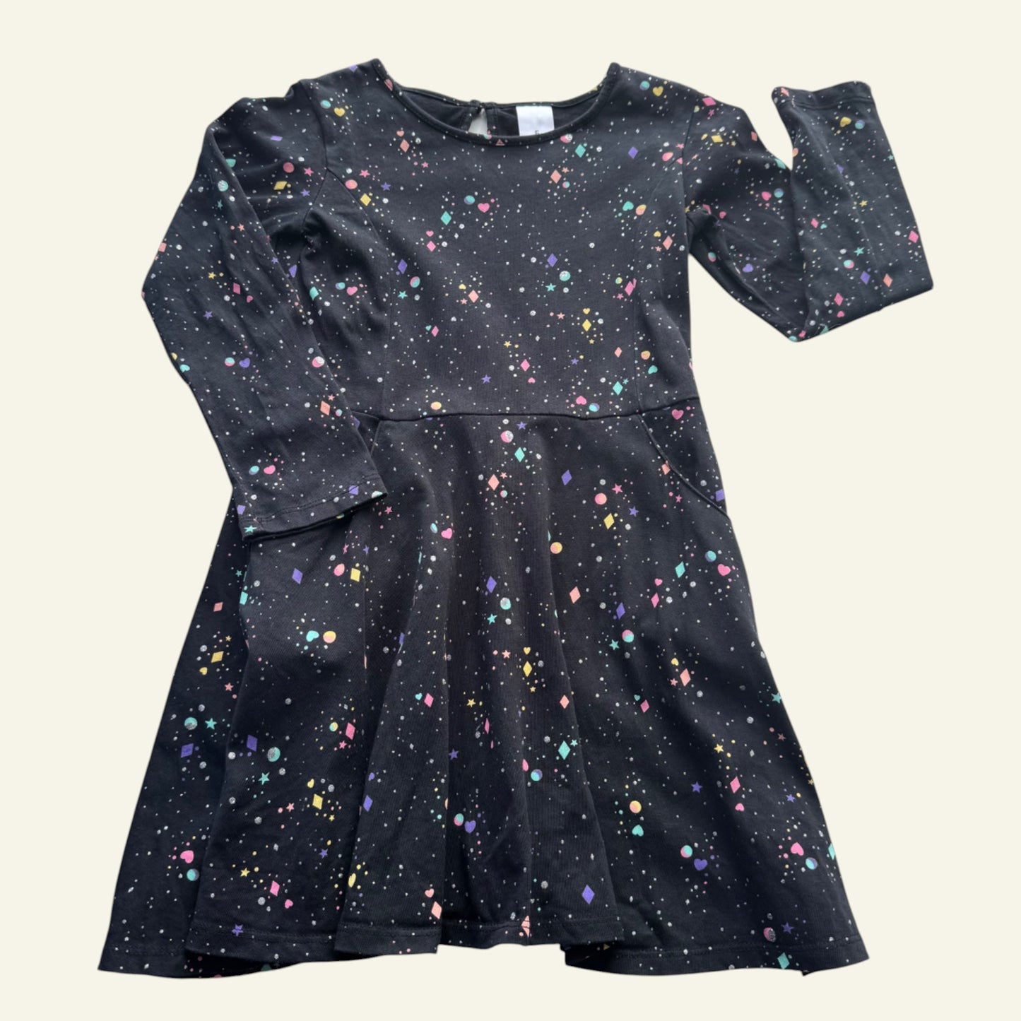Target black and rainbow stars dress size 5