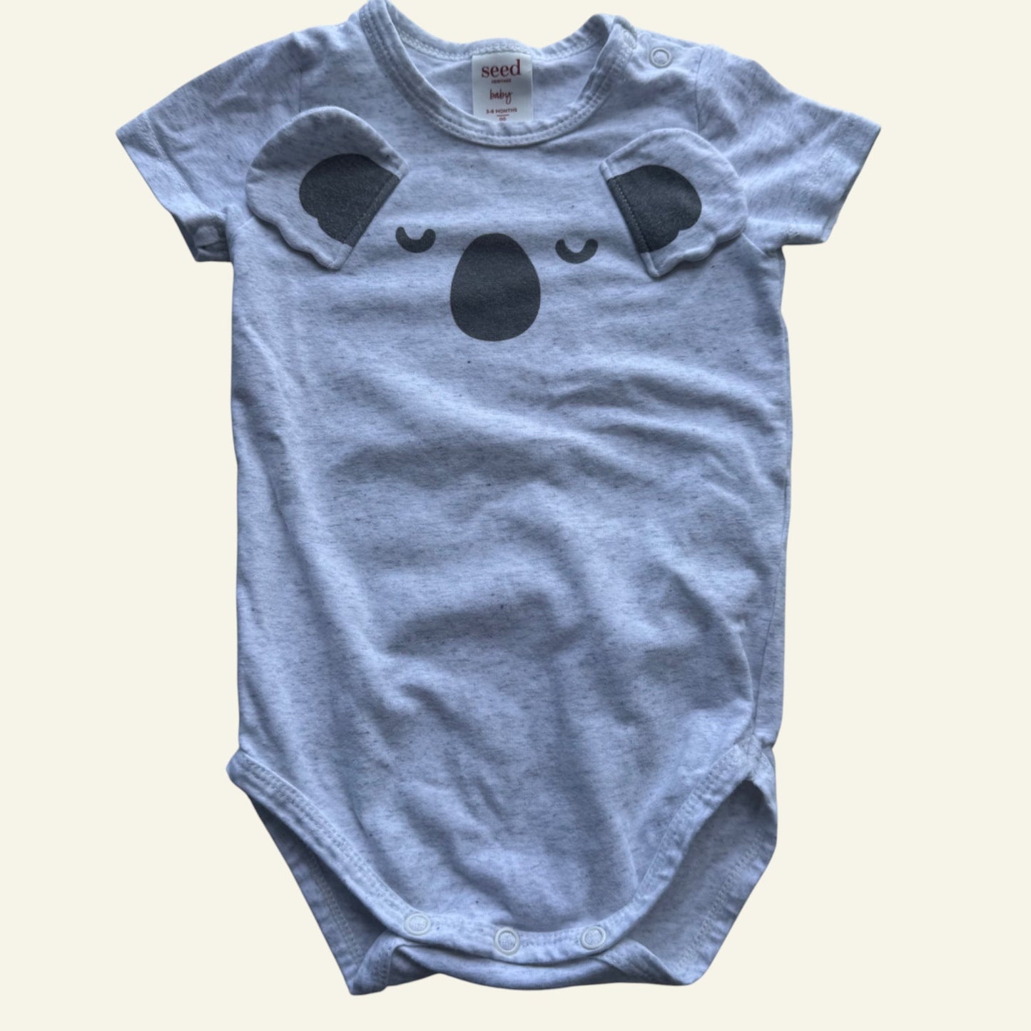 Seed grey koala face bodysuit size 00