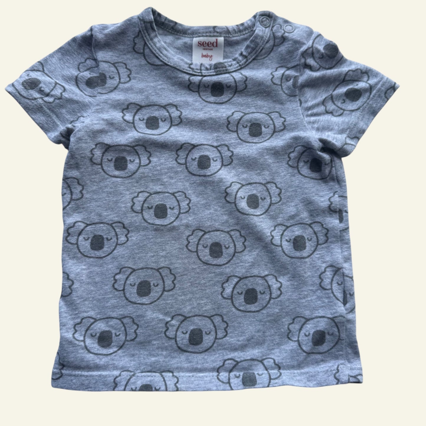 Seed grey koala face tshirt size 00