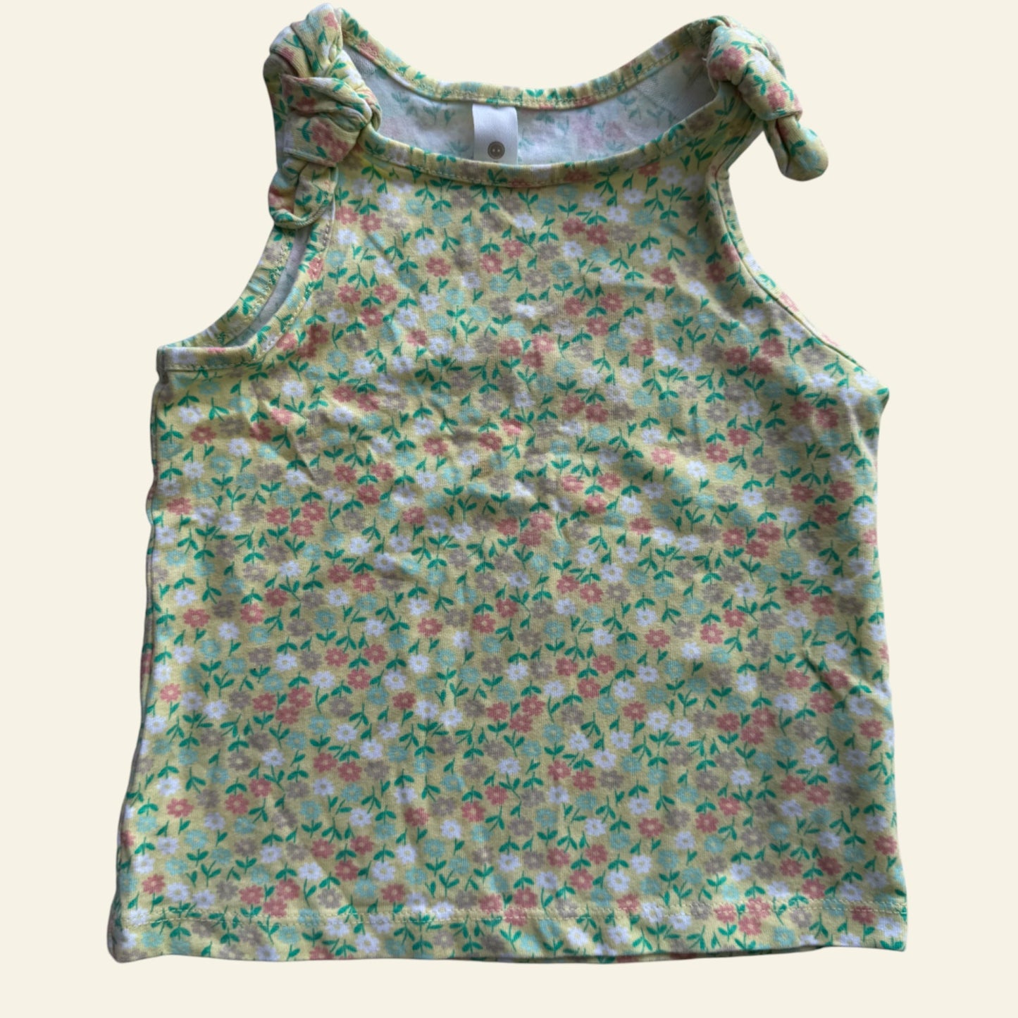 Dymples yellow floral sleeveless top size 0