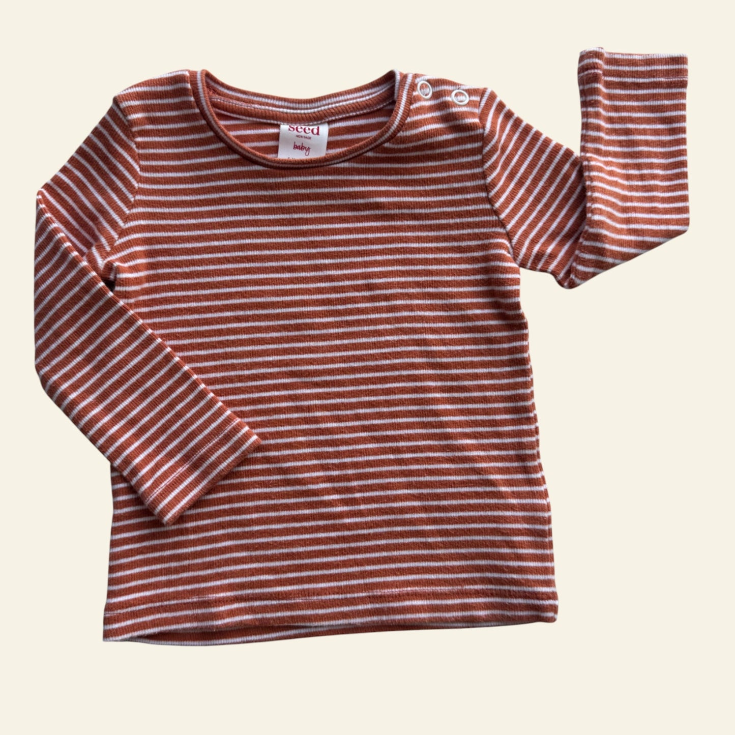 Seed orange stripe long sleeve top size 0