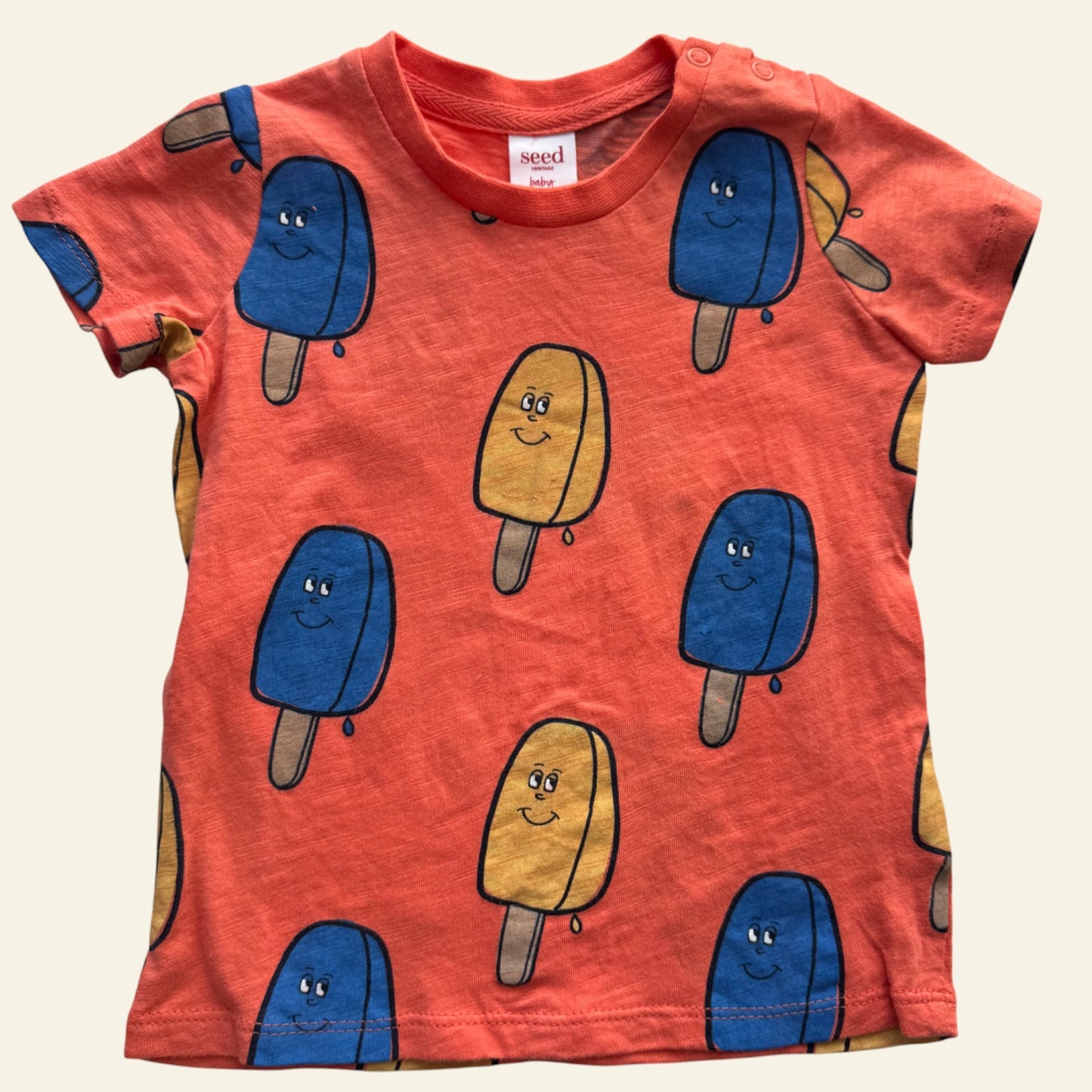 Seed orange popsicle tshirt size 1