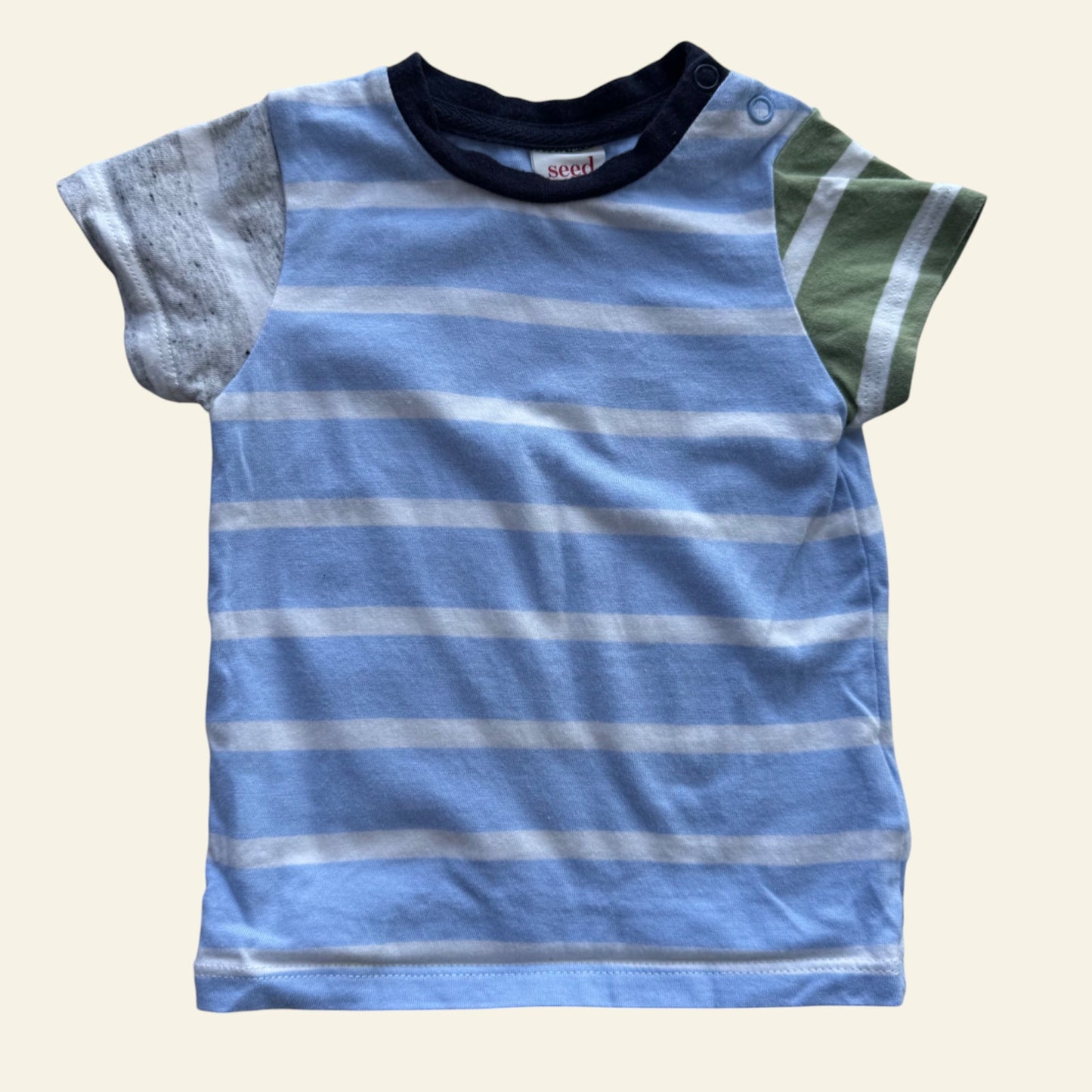 Seed blue stripe colourblock tshirt size 000