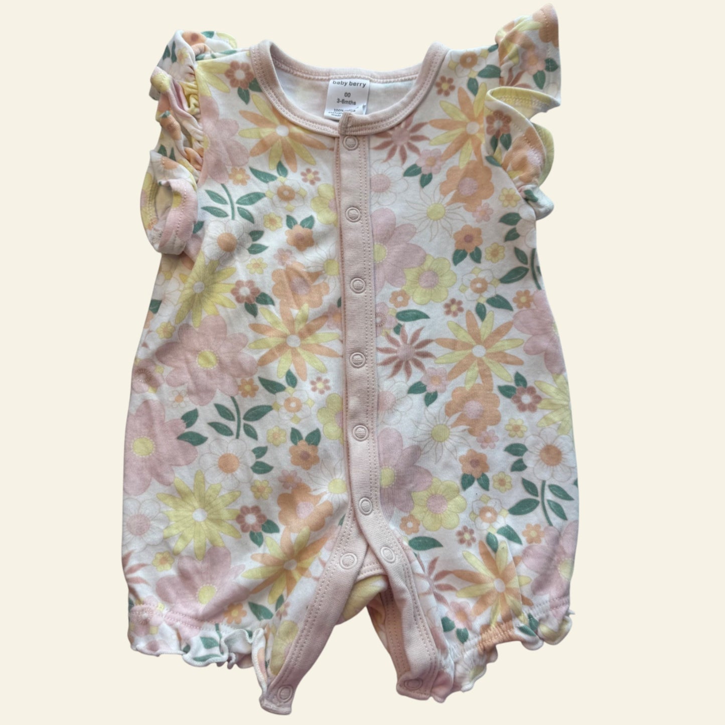 Baby Berry white floral romper size 00