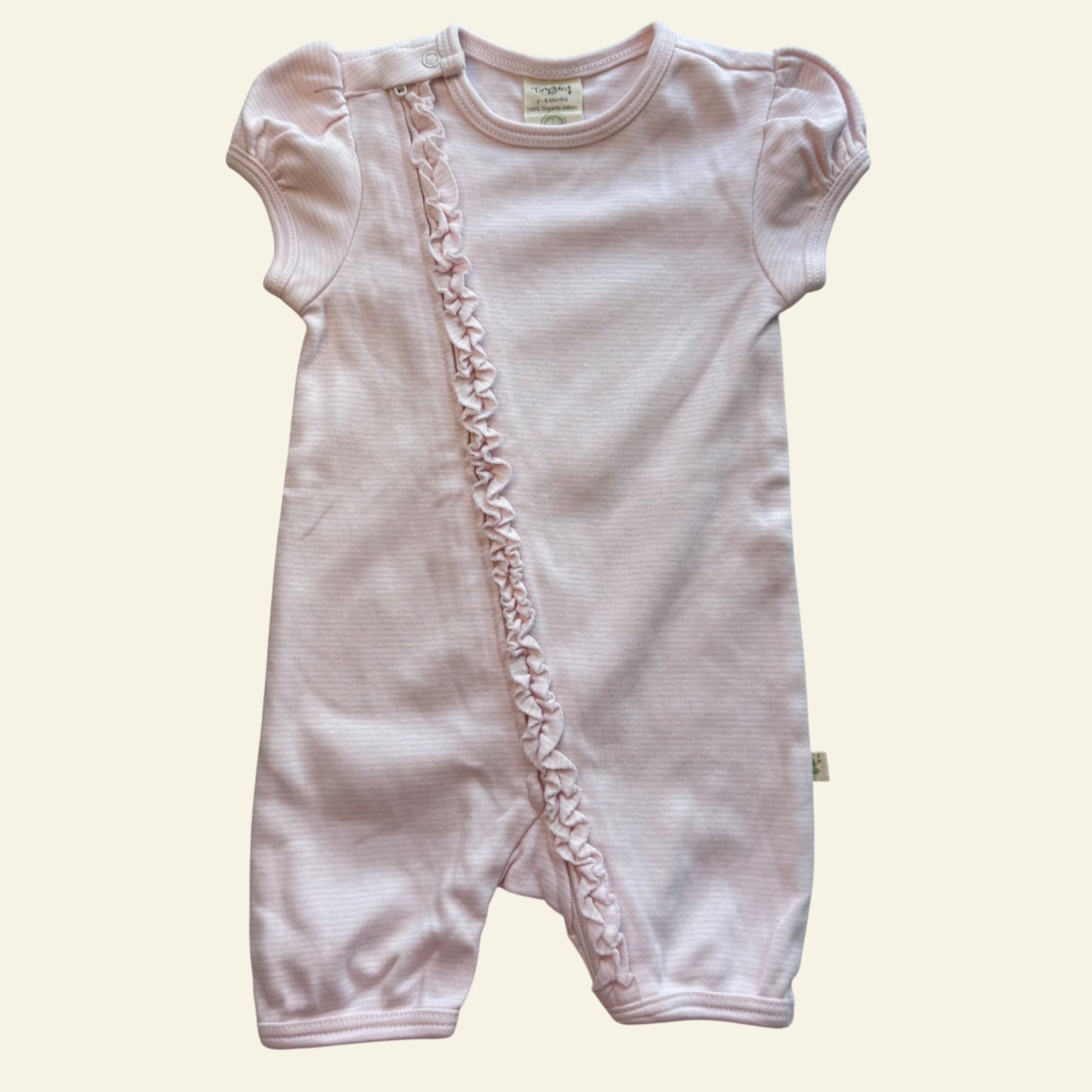 Tiny Twig pink stripe onesie size 00