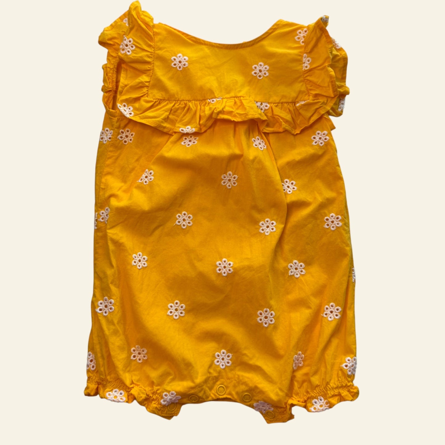 Seed yellow and white floral romper size 00