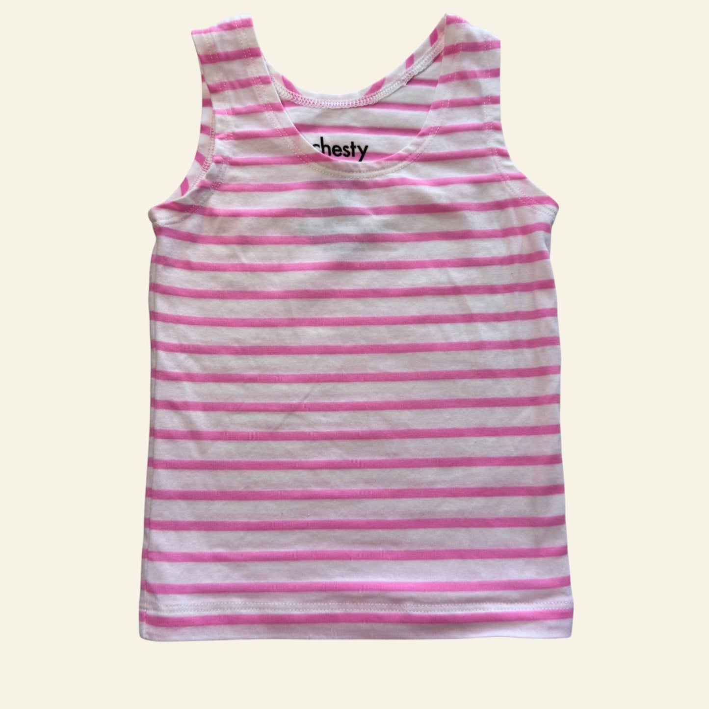 Bonds pink and white stripe chesty singlet size 00
