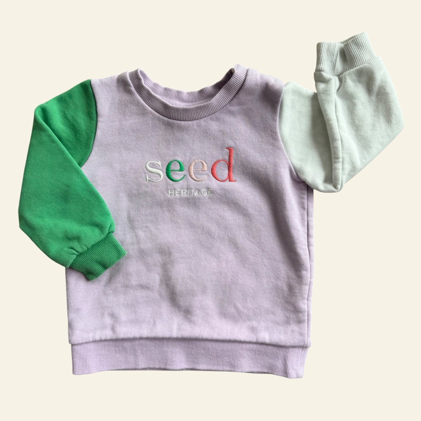 Seed heritage purple colourblock jumper size 2
