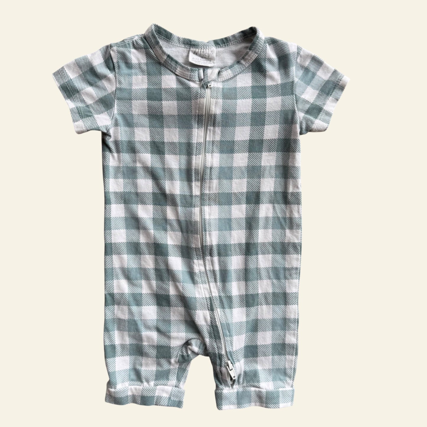 Milky green check onesie size 0