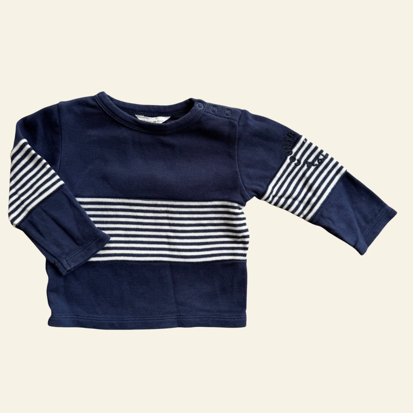 Country Road navy and white stripe long sleeve top size 00