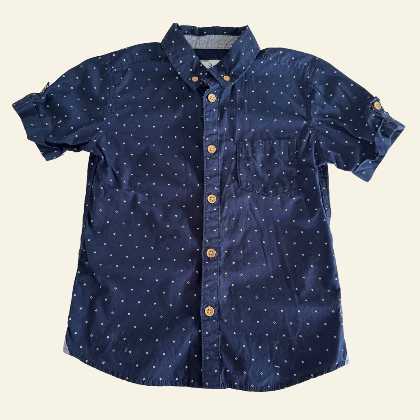 Target navy and white diamond shirt size 5