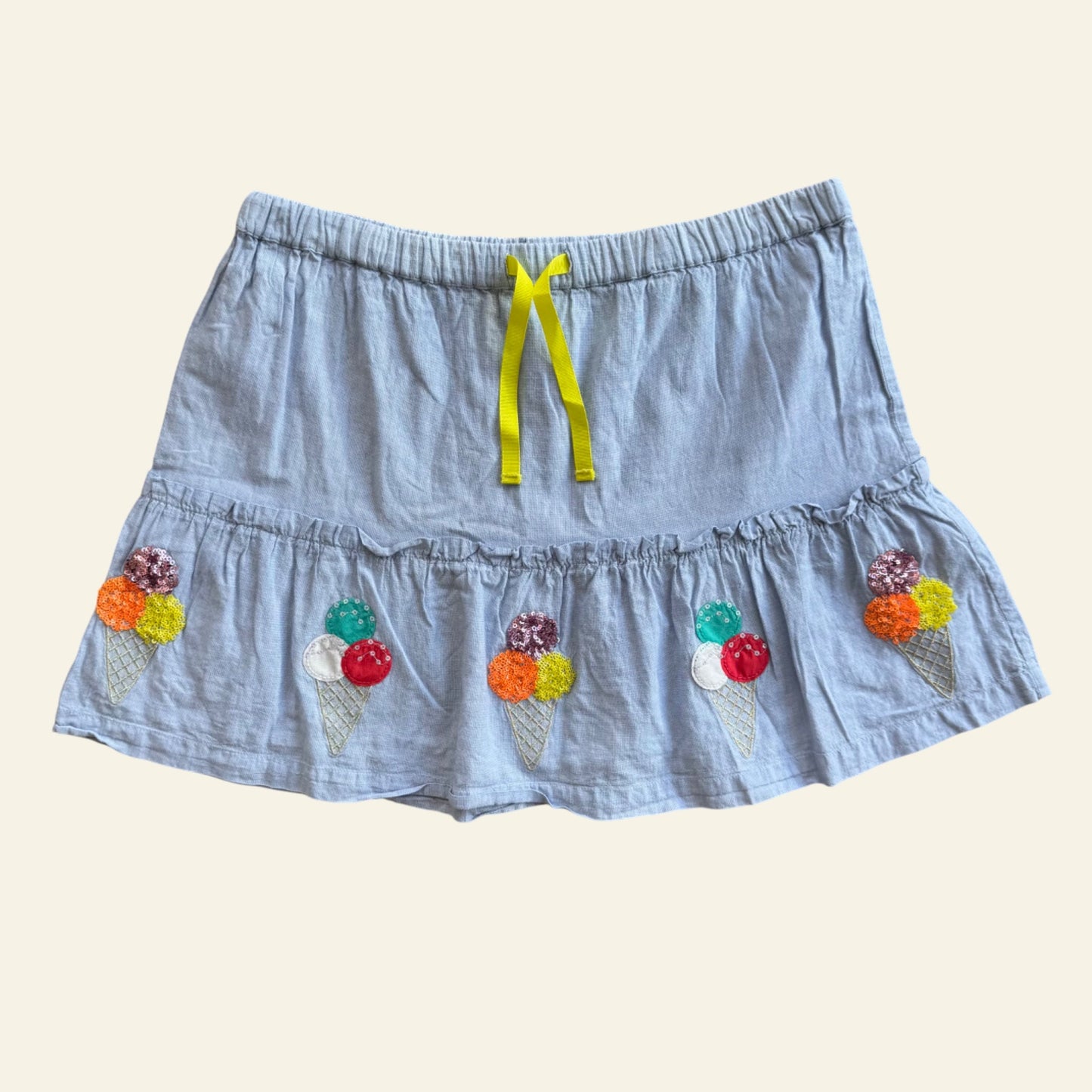 Mini Boden pale blue icecream skirt size 8-9
