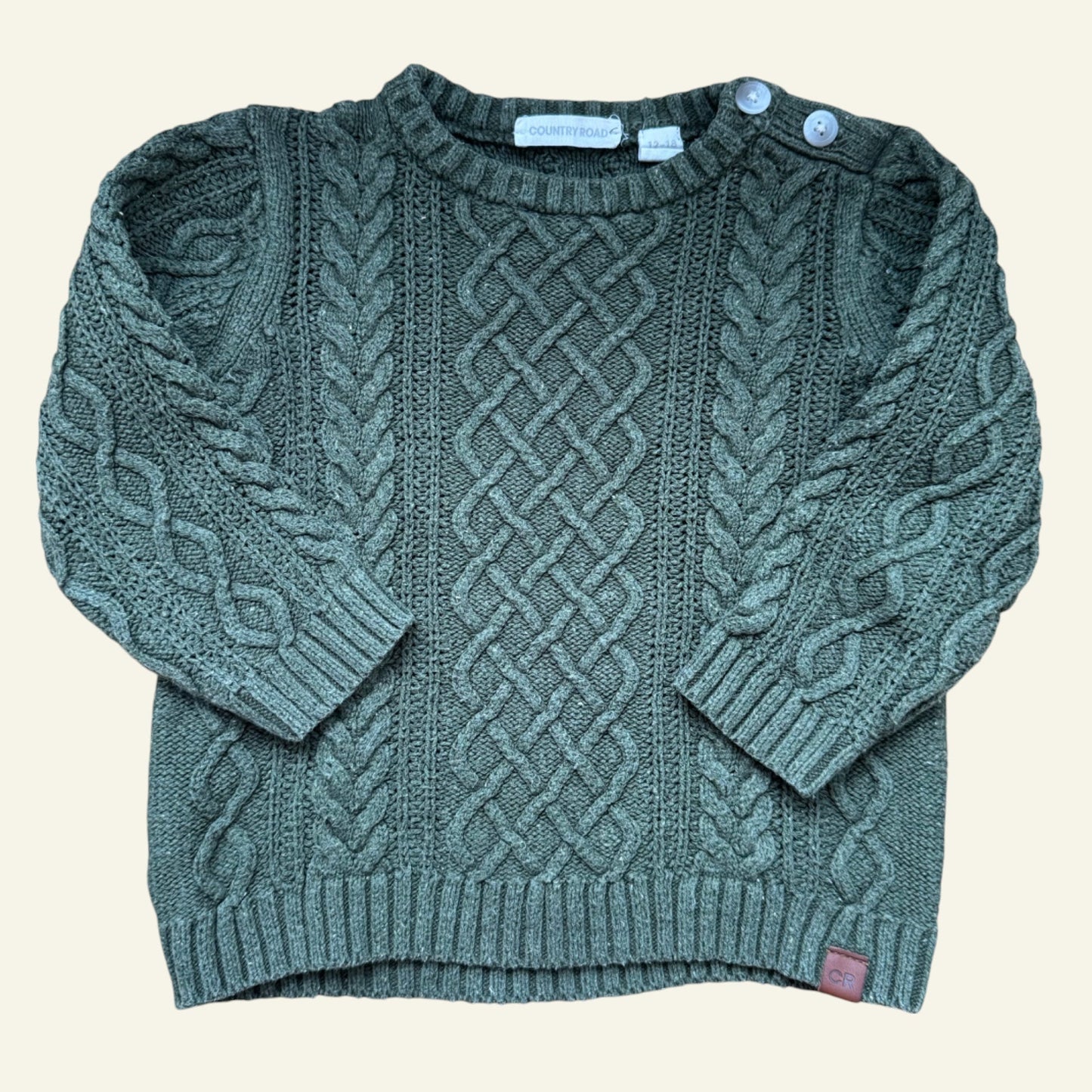 Country Road khaki knit jumper size 12-18 months