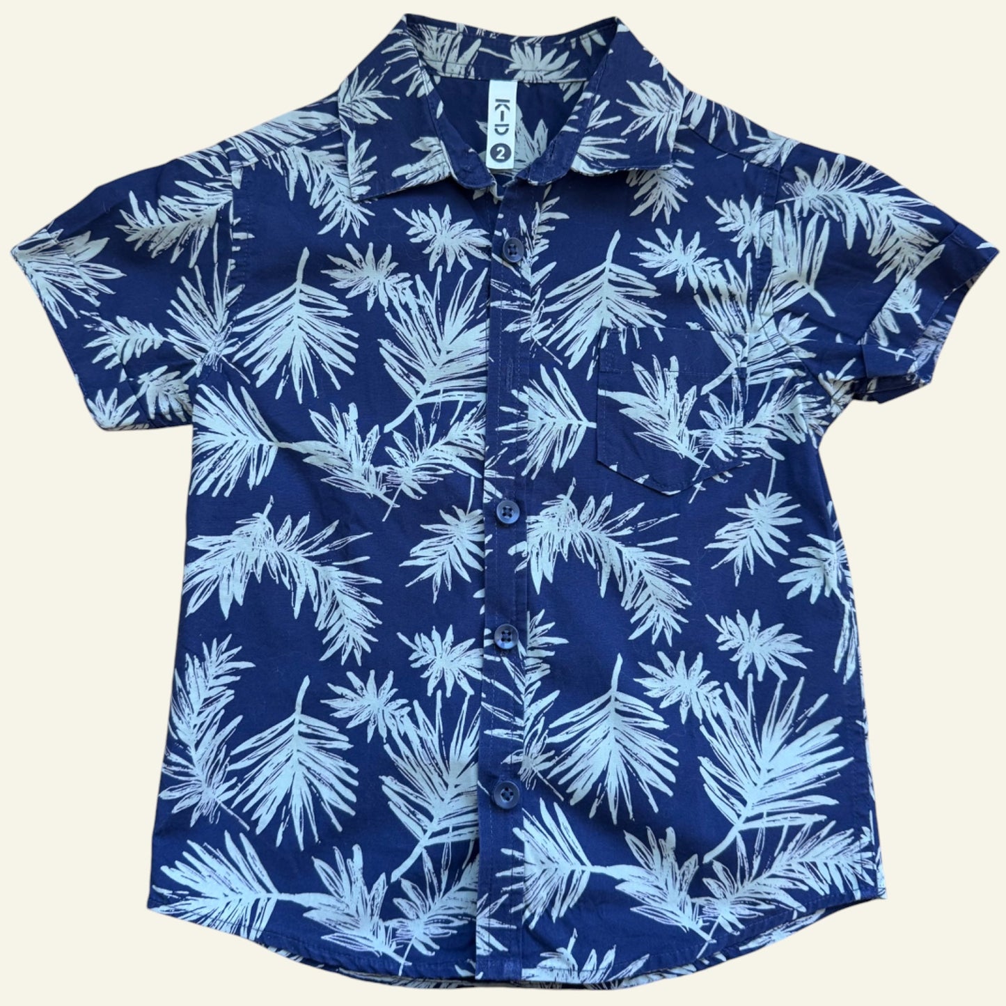 KID leafy button up shirt size 2
