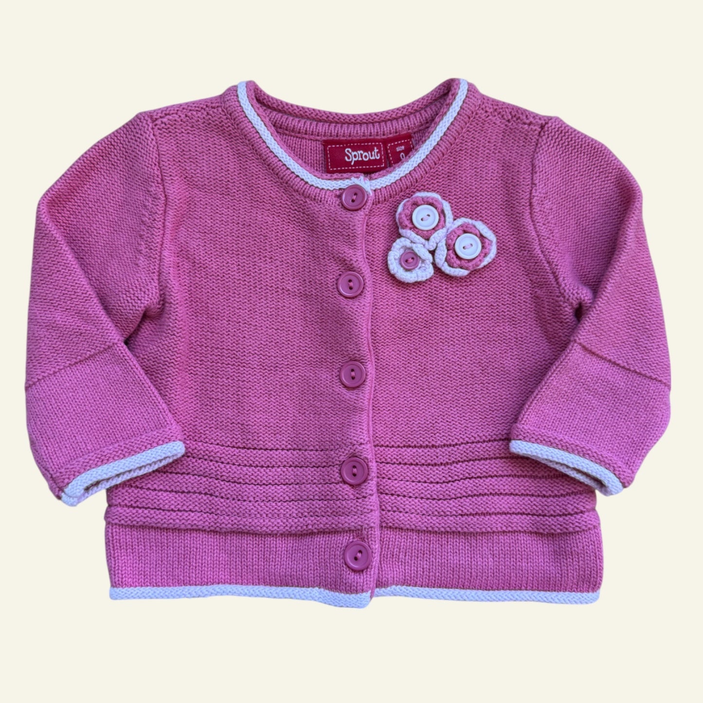 Sprout pink knit cardigan size 0
