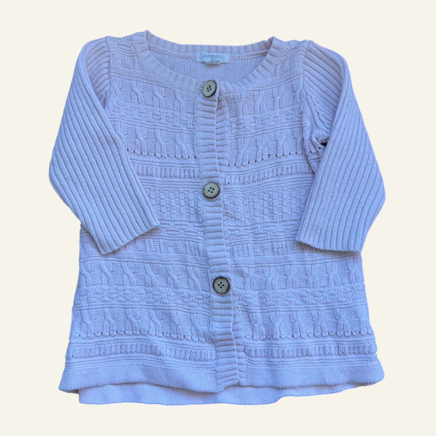 Purebaby pink button up cardigan dress size 0