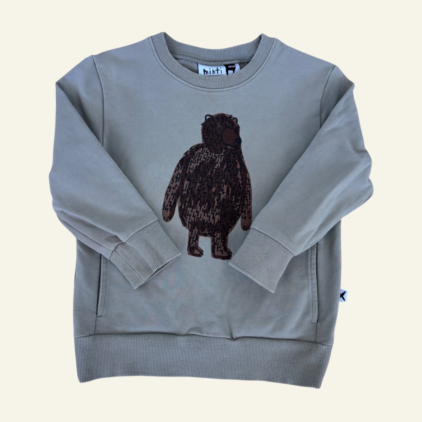 Minti grey bear jumper size 2