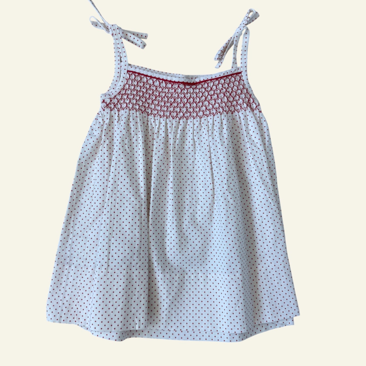 White and red polkadot dress size 3