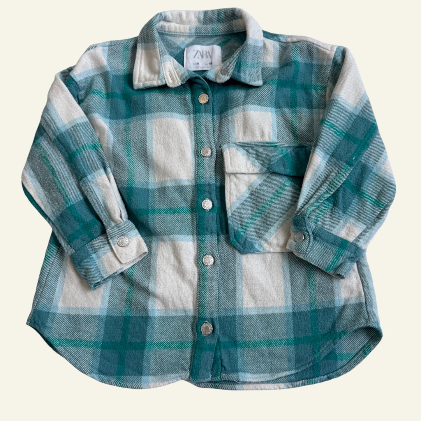 Zara blue check shacket size 6