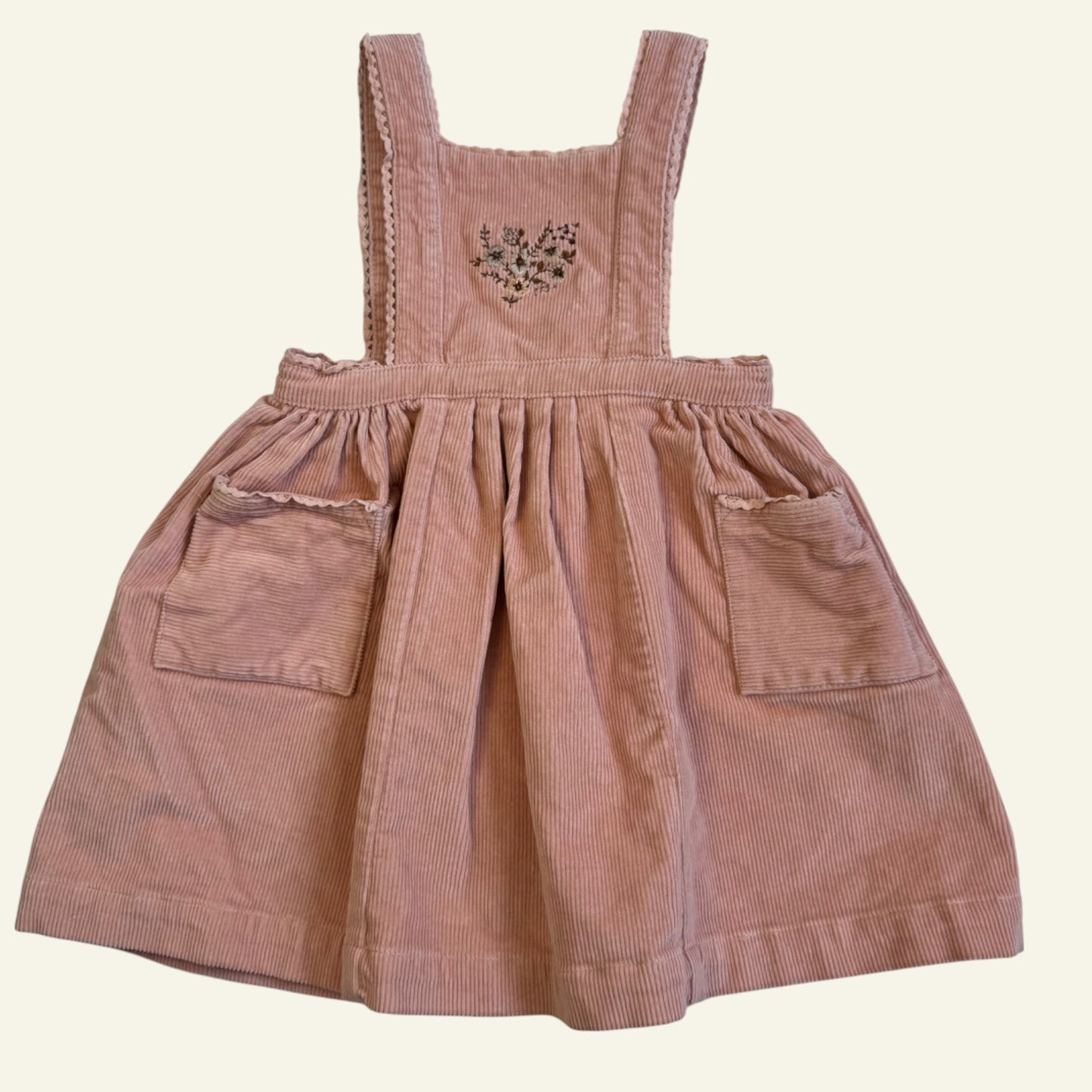 Jamie Kay pink cord pinafore dress size 4