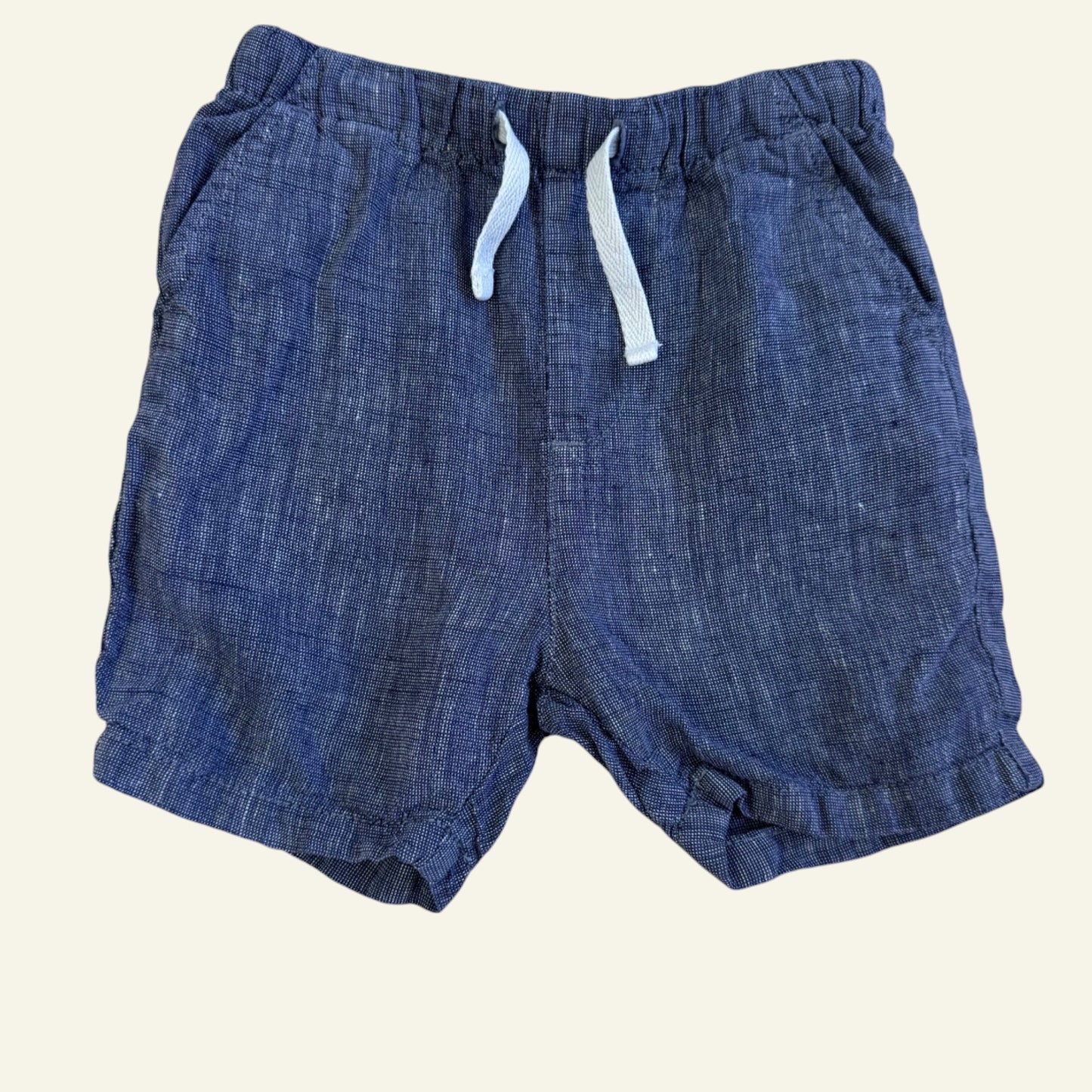 Next navy linen shorts size 9-12m