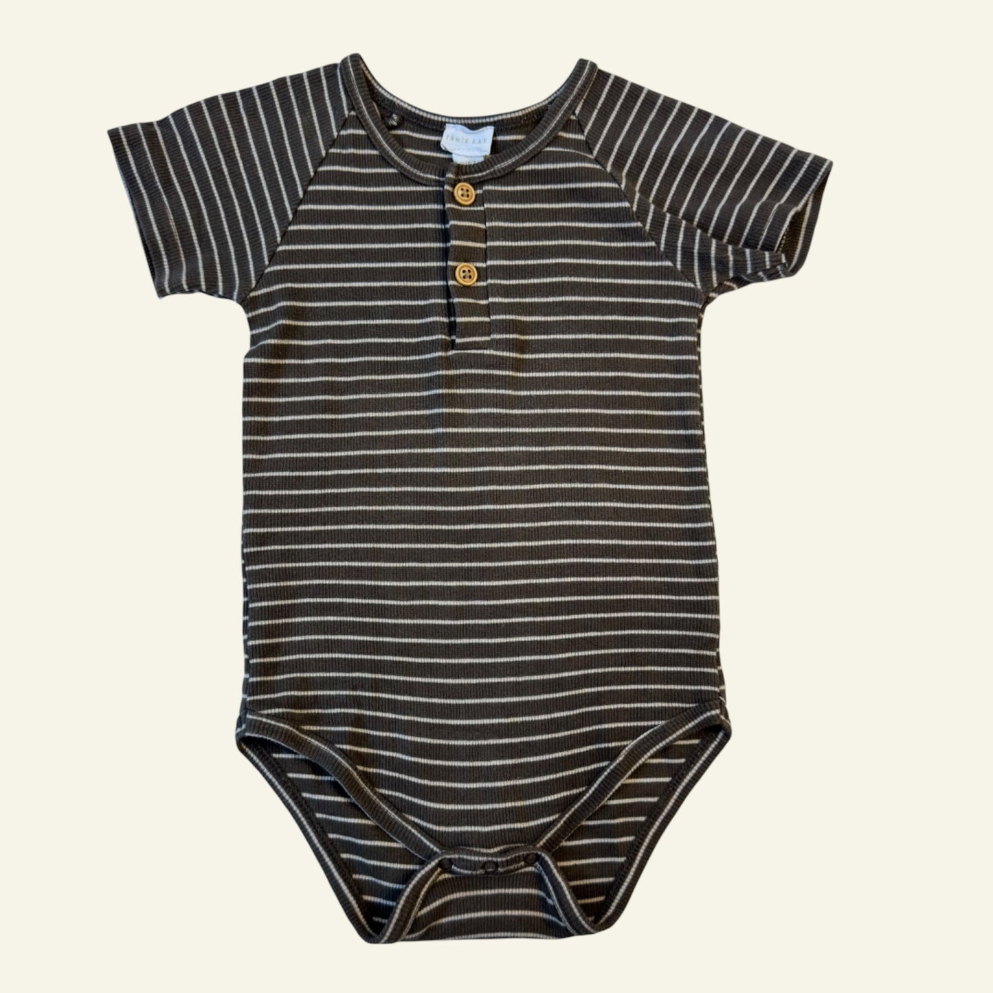 Jamie Kay khaki striped bodysuit size 2