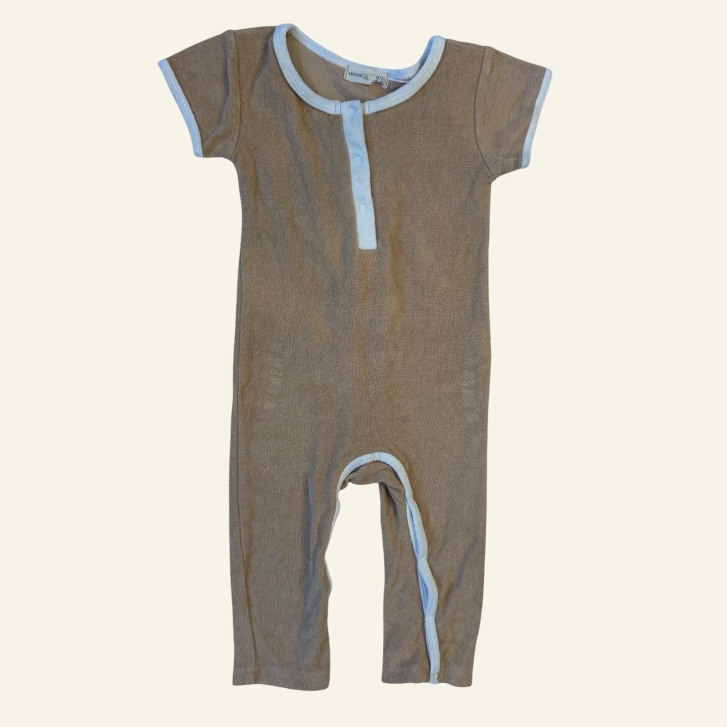 Main & Co brown short sleeve onesie size 6-12 months