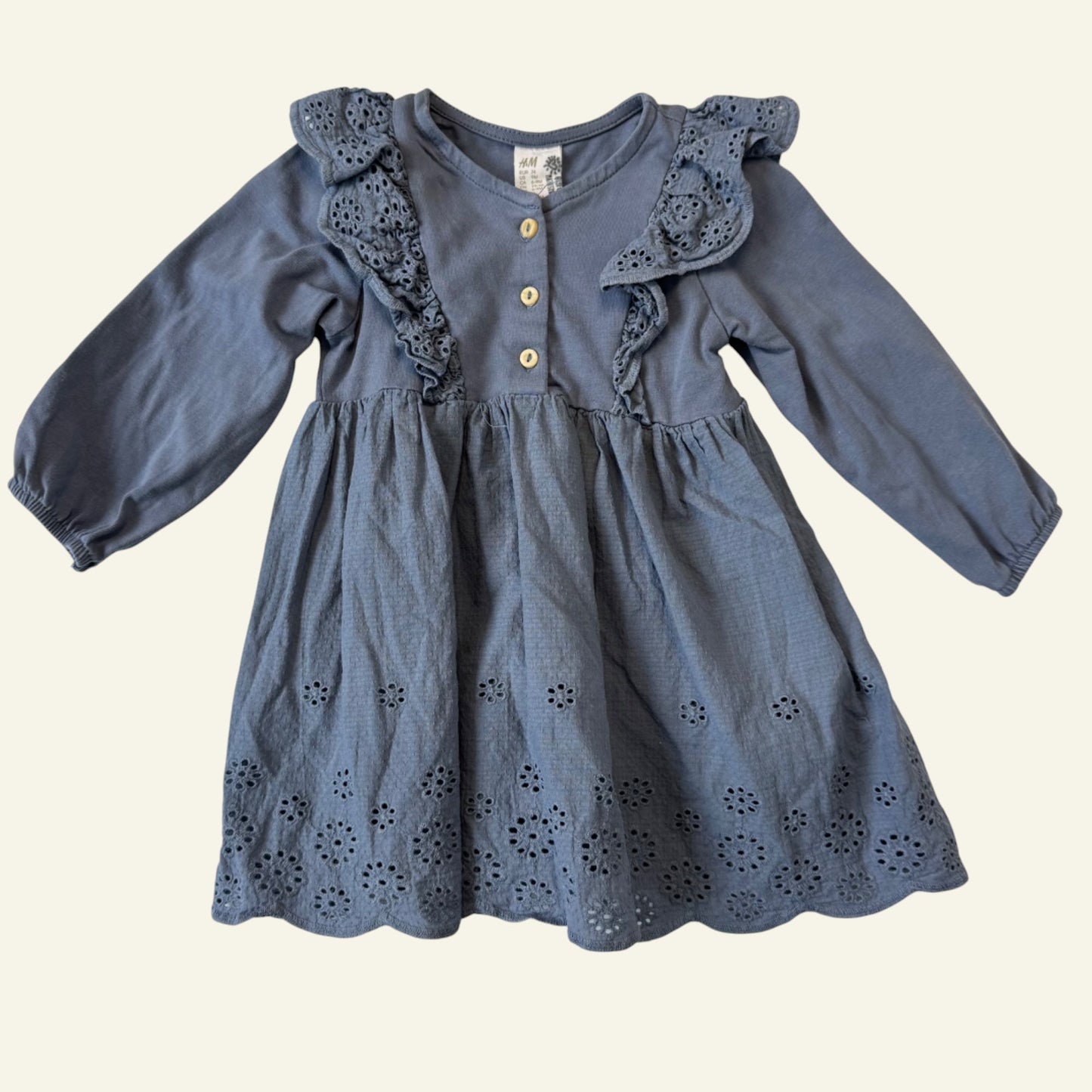 H&M blue dress size 6-9 months (name on tag)