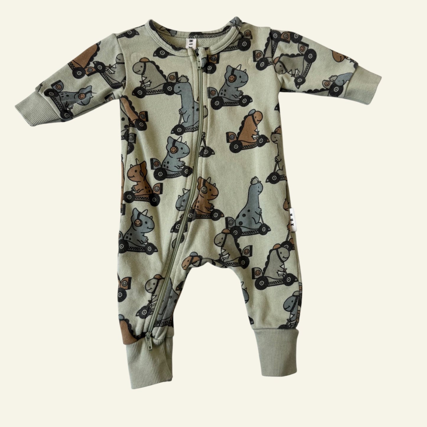 Hux baby green dinosaur onesie size 000