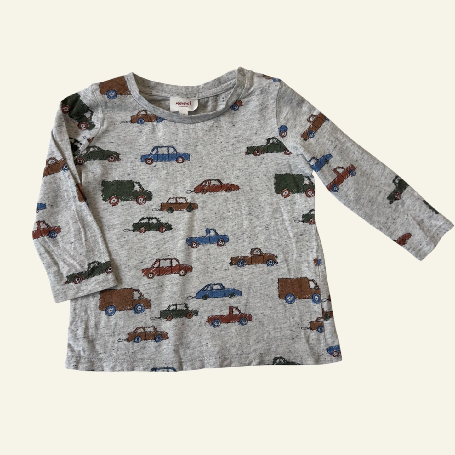 Seed grey cars long sleeve top size 2