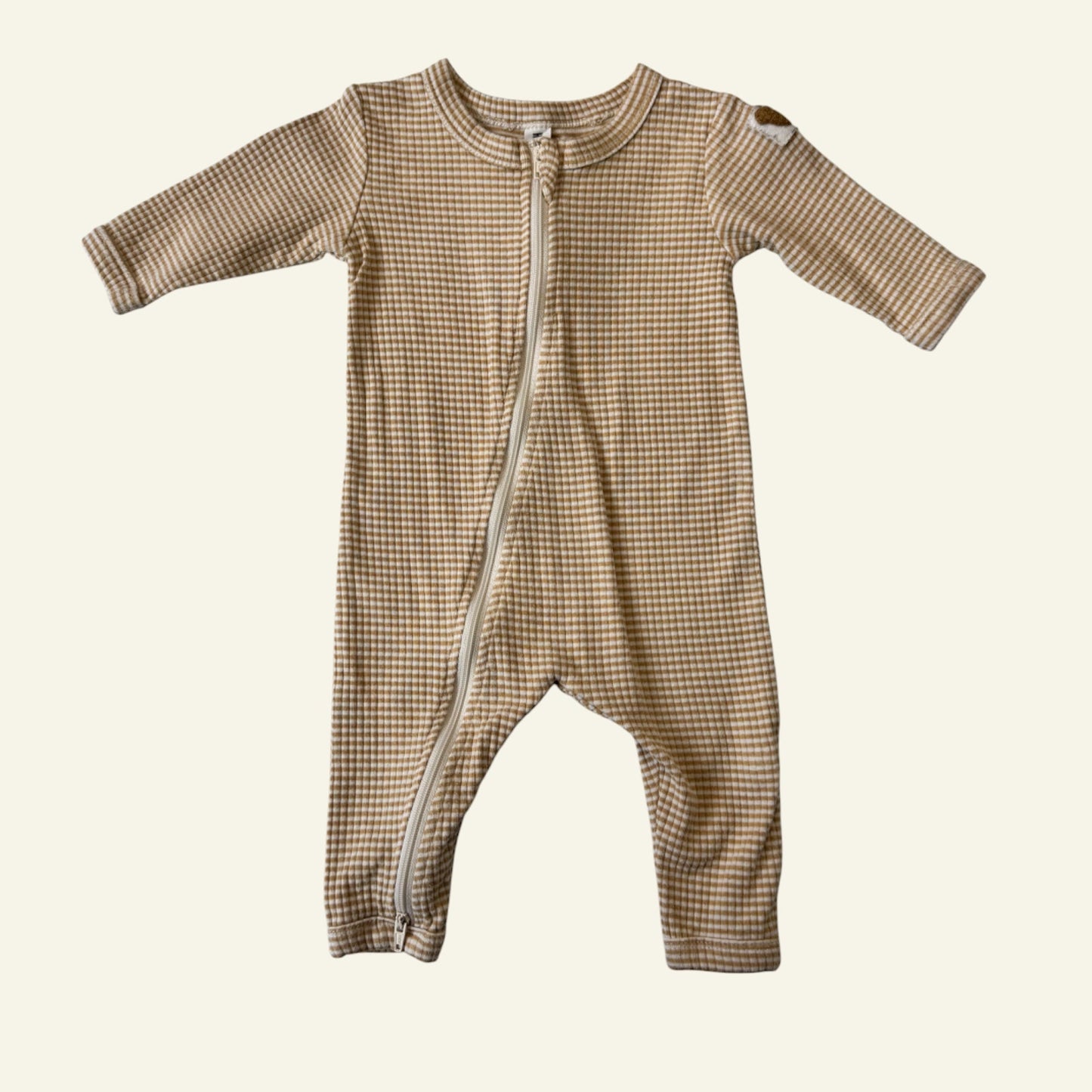 Hux baby yellow stripe onesie size 00